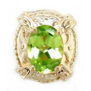 Y1140 14K ROUND PERIDOT SLIDE 